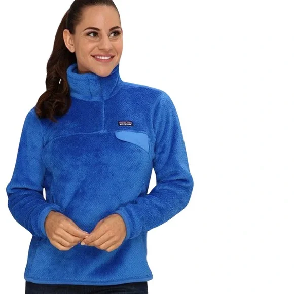 Patagonia Polartec Thermal Pro Fleece Pullover Jacket Cobalt Blue Cozy Snap-T - Picture 2 of 13